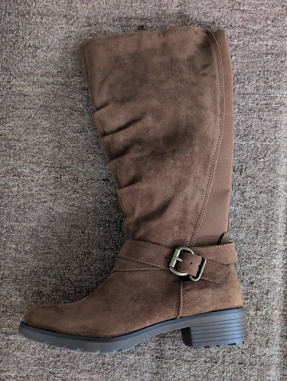 White Mountain Dayna Brown Knee-High Faux Suede Boot Size 7 NIB